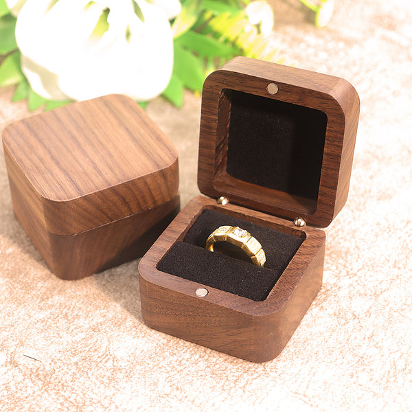 Walnut Handmade Ring Storage Box Engagement Ring Box